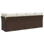 Garden sofa with cushions 4 seater brown synthetic rattan by , Outdoor sofas - Ref: Foro24-366202, Price: 256,80 €, Discount: %