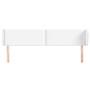 Cabecero de cuero sintético blanco 183x23x78/88 cm