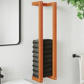 Waxed brown solid pine wood towel rack 23x18x90 cm by , Towel racks - Ref: Foro24-844474, Price: 23,23 €, Discount: %