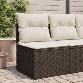 Garden sofa without armrests with brown PE rattan cushions by , Outdoor sofas - Ref: Foro24-366199, Price: 65,44 €, Discount: %
