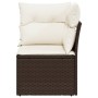 Garden corner sofa with brown synthetic rattan cushions by , Outdoor sofas - Ref: Foro24-366200, Price: 92,57 €, Discount: %