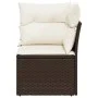 Garden corner sofa with brown synthetic rattan cushions by , Outdoor sofas - Ref: Foro24-366200, Price: 90,97 €, Discount: %