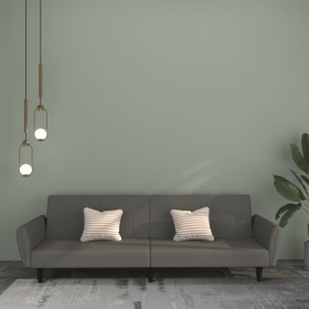 Dark gray velvet 2-seater sofa bed by , Sofas - Ref: Foro24-375859, Price: 274,32 €, Discount: %