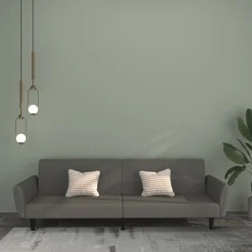 Dark gray velvet 2-seater sofa bed by , Sofas - Ref: Foro24-375859, Price: 269,36 €, Discount: %