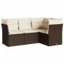4-piece garden sofa set and brown synthetic rattan cushions by , Garden sets - Ref: Foro24-3217583, Price: 278,65 €, Discount: %