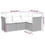 4-piece garden sofa set and brown synthetic rattan cushions by , Garden sets - Ref: Foro24-3217583, Price: 293,03 €, Discount: %
