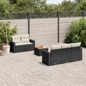 6-piece garden sofa set and black synthetic rattan cushions by , Garden sets - Ref: Foro24-3224005, Price: 371,34 €, Discount: %