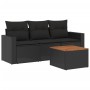 4-teilige Gartensofagarnitur mit schwarzen synthetischen Rattankissen von , Gartensets - Ref: Foro24-3223990, Preis: 246,78 €...
