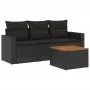 4-teilige Gartensofagarnitur mit schwarzen synthetischen Rattankissen von , Gartensets - Ref: Foro24-3223990, Preis: 248,26 €...
