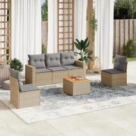 Gartensofa-Set mit Kissen, 6-teilig, beiges synthetisches Rattan von , Gartensets - Ref: Foro24-3224064, Preis: 343,81 €, Rab...