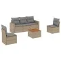 Garden sofa set with cushions 6 pieces beige synthetic rattan by , Garden sets - Ref: Foro24-3224064, Price: 343,81 €, Discou...