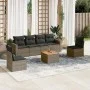 7-piece garden sofa set with gray PE rattan cushions by , Garden sets - Ref: Foro24-3224072, Price: 395,49 €, Discount: %
