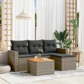 Garden sofa set with cushions 5 pieces gray synthetic rattan by , Garden sets - Ref: Foro24-3224093, Price: 275,77 €, Discoun...