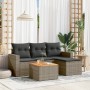 Gartensofa-Set mit Kissen, 5-teilig, graues synthetisches Rattan von , Gartensets - Ref: Foro24-3224093, Preis: 275,67 €, Rab...