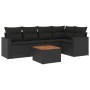 6-teiliges Gartensofa-Set und schwarze synthetische Rattankissen von , Gartensets - Ref: Foro24-3224109, Preis: 376,21 €, Rab...