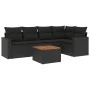 6-teiliges Gartensofa-Set und schwarze synthetische Rattankissen von , Gartensets - Ref: Foro24-3224109, Preis: 384,82 €, Rab...