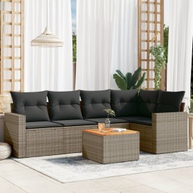 6-teiliges Gartenmöbel-Set und graue synthetische Rattankissen von , Gartensets - Ref: Foro24-3224114, Preis: 356,21 €, Rabat...