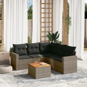 6-teiliges Gartenmöbel-Set und graue synthetische Rattankissen von , Gartensets - Ref: Foro24-3224121, Preis: 356,26 €, Rabat...