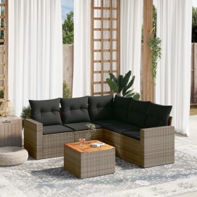 6-teiliges Gartenmöbel-Set und graue synthetische Rattankissen von , Gartensets - Ref: Foro24-3224121, Preis: 356,21 €, Rabat...