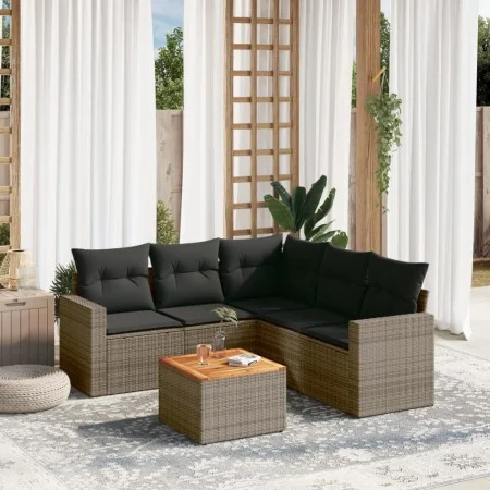 Set de muebles de jardín 6 pzas y cojines ratán sintético gris de , Conjuntos de jardín - Ref: Foro24-3224121, Precio: 356,26...