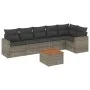 7-piece garden sofa set with gray PE rattan cushions by , Garden sets - Ref: Foro24-3224135, Price: 411,63 €, Discount: %