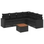 7-teiliges Garten-Essset und schwarze Kissen aus synthetischem Rattan von , Gartensets - Ref: Foro24-3224137, Preis: 444,65 €...
