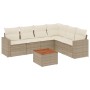7-teiliges Gartensofa-Set und beigefarbene synthetische Rattankissen von , Gartensets - Ref: Foro24-3224140, Preis: 441,13 €,...