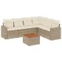 7-teiliges Gartensofa-Set und beigefarbene synthetische Rattankissen von , Gartensets - Ref: Foro24-3224140, Preis: 466,33 €,...
