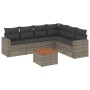 7-piece garden sofa set with gray PE rattan cushions by , Garden sets - Ref: Foro24-3224142, Price: 411,10 €, Discount: %