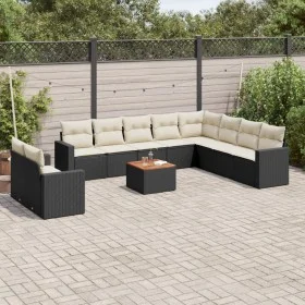 11-teilige Gartensofagarnitur und schwarze synthetische Rattankissen von , Gartensets - Ref: Foro24-3224194, Preis: 648,44 €,...