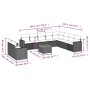 11-teilige Gartensofagarnitur und schwarze synthetische Rattankissen von , Gartensets - Ref: Foro24-3224194, Preis: 624,24 €,...