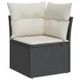 Garden corner sofa with black synthetic rattan cushions by , Outdoor sofas - Ref: Foro24-365997, Price: 81,66 €, Discount: %
