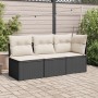 Garden corner sofa with black synthetic rattan cushions by , Outdoor sofas - Ref: Foro24-365997, Price: 78,24 €, Discount: %