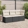 Garden corner sofa with black synthetic rattan cushions by , Outdoor sofas - Ref: Foro24-365997, Price: 81,66 €, Discount: %