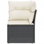 Garden corner sofa with black synthetic rattan cushions by , Outdoor sofas - Ref: Foro24-365997, Price: 78,24 €, Discount: %
