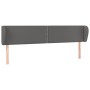 Cabecero de cuero sintético gris 183x23x78/88 cm