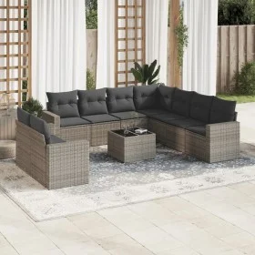 10-piece garden sofa set with gray synthetic rattan cushions by , Garden sets - Ref: Foro24-3219150, Price: 620,95 €, Discoun...