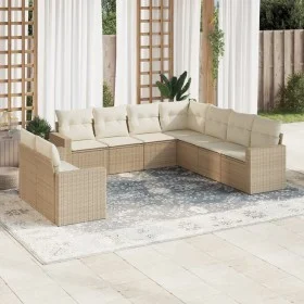 9-piece garden sofa set with beige synthetic rattan cushions by , Garden sets - Ref: Foro24-3219138, Price: 658,00 €, Discoun...