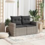 Gartensofa mit Kissen, 2-Sitzer, graues synthetisches Rattan von , Outdoor-Sofas - Ref: Foro24-366140, Preis: 165,19 €, Rabat...