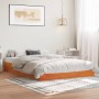 Estructura de cama madera maciza pino marrón cera 140x200 cm de , Camas y somieres - Ref: Foro24-844818, Precio: 126,38 €, De...