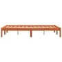 Solid wax brown pine wood bed frame 140x190 cm by , Beds and slatted bases - Ref: Foro24-844845, Price: 81,05 €, Discount: %