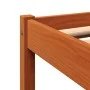 Solid wax brown pine wood bed frame 140x190 cm by , Beds and slatted bases - Ref: Foro24-844845, Price: 81,05 €, Discount: %