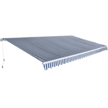 Folding manual operation awning, 600 cm blue and white. by vidaXL, Awnings - Ref: Foro24-276352, Price: 547,25 €, Discount: %