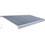 Folding manual operation awning, 600 cm blue and white. by vidaXL, Awnings - Ref: Foro24-276352, Price: 547,25 €, Discount: %