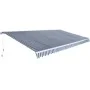 Folding manual operation awning, 600 cm blue and white. by vidaXL, Awnings - Ref: Foro24-276352, Price: 522,80 €, Discount: %