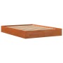 Solid wax brown pine wood bed frame 140x190 cm by , Beds and slatted bases - Ref: Foro24-844826, Price: 106,96 €, Discount: %