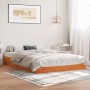 Solid wax brown pine wood bed frame 140x190 cm by , Beds and slatted bases - Ref: Foro24-844826, Price: 106,96 €, Discount: %