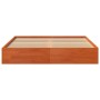 Solid wax brown pine wood bed frame 140x190 cm by , Beds and slatted bases - Ref: Foro24-844826, Price: 106,96 €, Discount: %