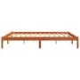 Bettrahmen aus massivem, wachsbraunem Kiefernholz, 180 x 200 cm von , Betten und Lattenroste - Ref: Foro24-844866, Preis: 103...
