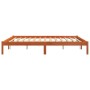 Estructura de cama madera maciza pino marrón cera 180x200 cm de , Camas y somieres - Ref: Foro24-844866, Precio: 99,14 €, Des...